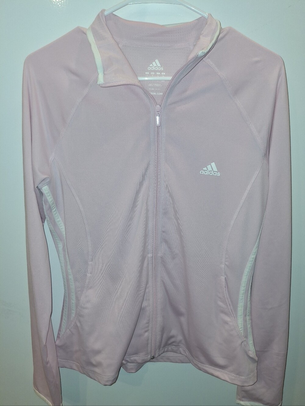 adidas Women’s Pale Pink Full-Zip Bomber Jacket